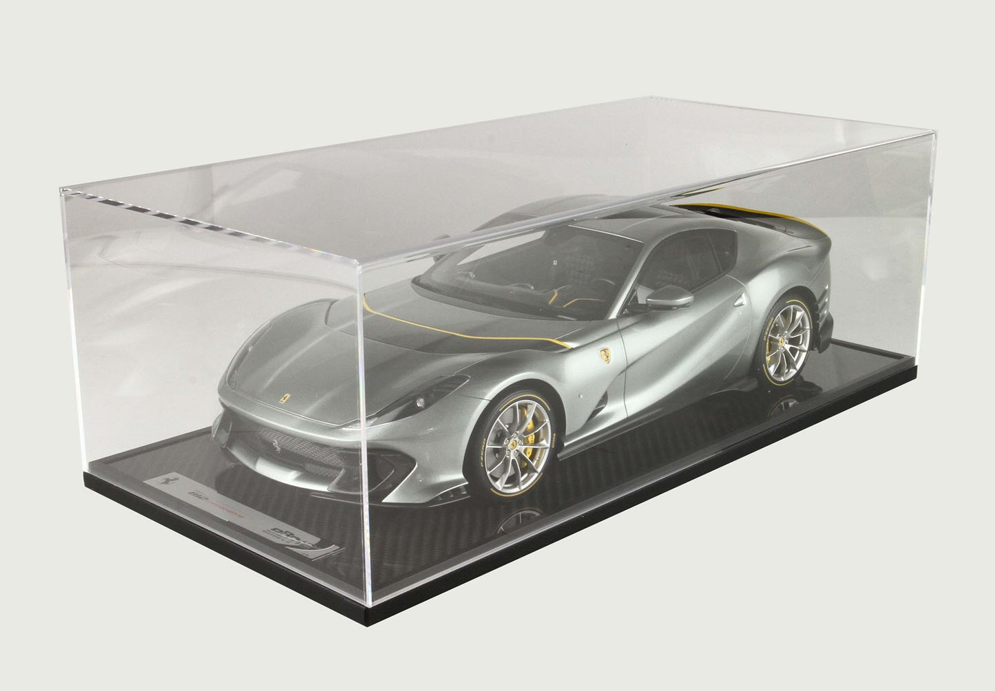 BBRModels - 1/12 Ferrari 812 Competizione 2021 Grigio Coburn Portachiavi Cuoio Schedoni incluso