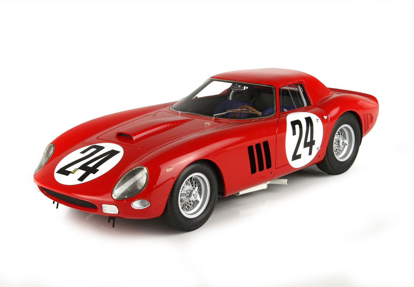 BBR-MODELS - 1/18 Ferrari 250 GTO 24 H Le Mans 1964 S N 5575 GT Car N24 Beurlys - Bianchi con Vetrinetta