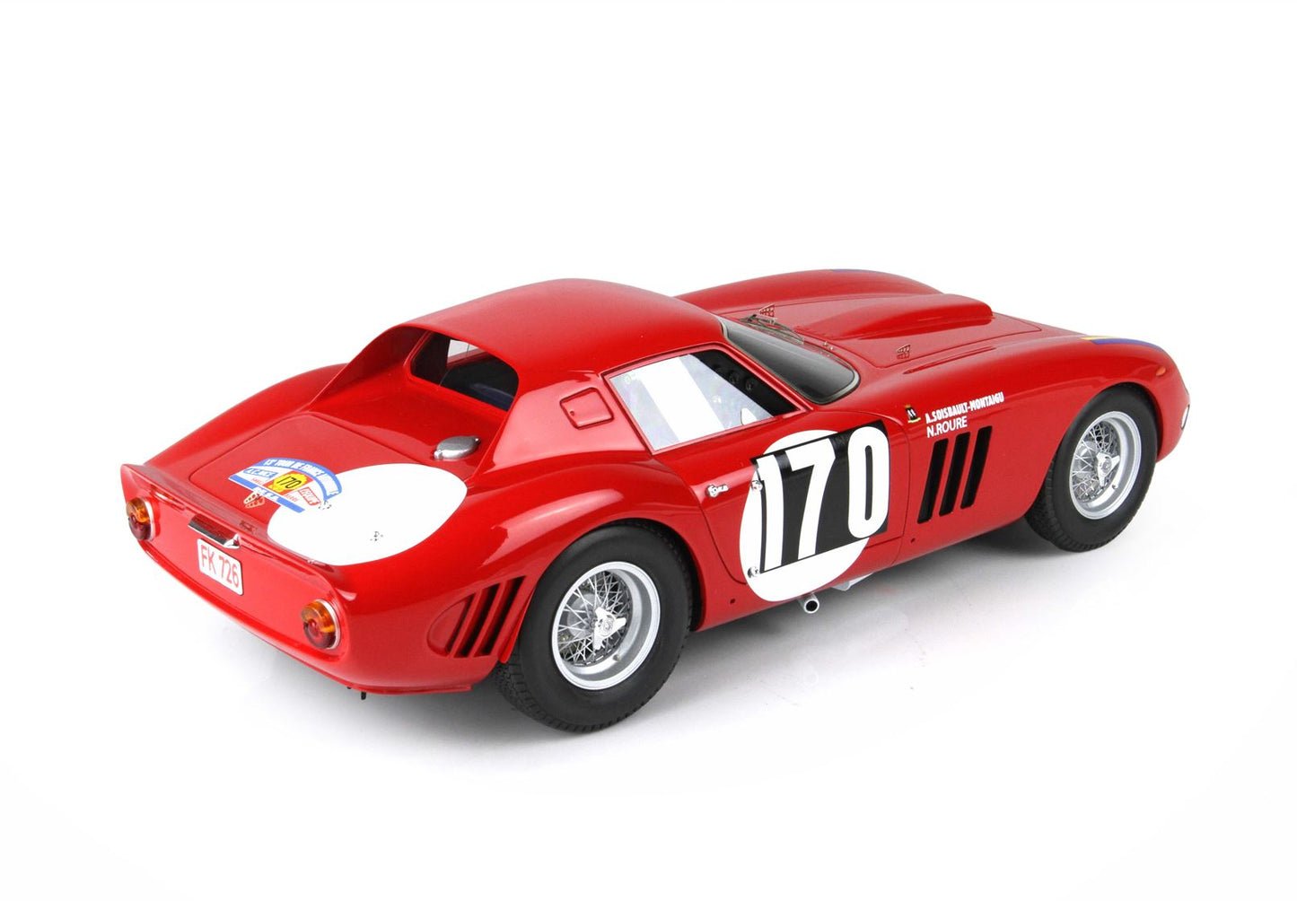 BBR-MODELS - 1/18Ferrari 250 GTO Tour De France 1964 Car N. 170 A. Soisbault . Montaigu - N. Roure  con Vetrinetta