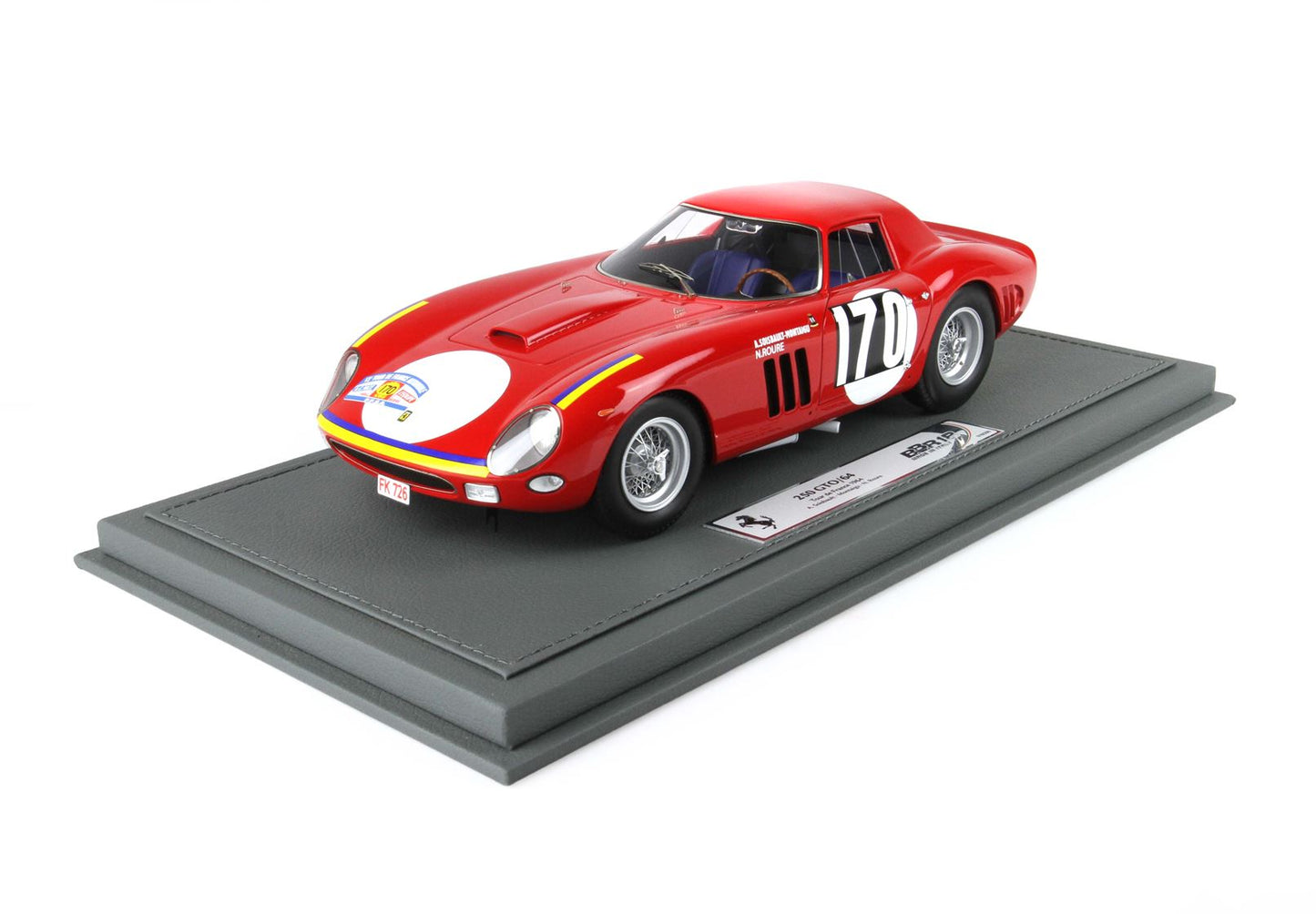 BBR-MODELS - 1/18Ferrari 250 GTO Tour De France 1964 Car N. 170 A. Soisbault . Montaigu - N. Roure  con Vetrinetta