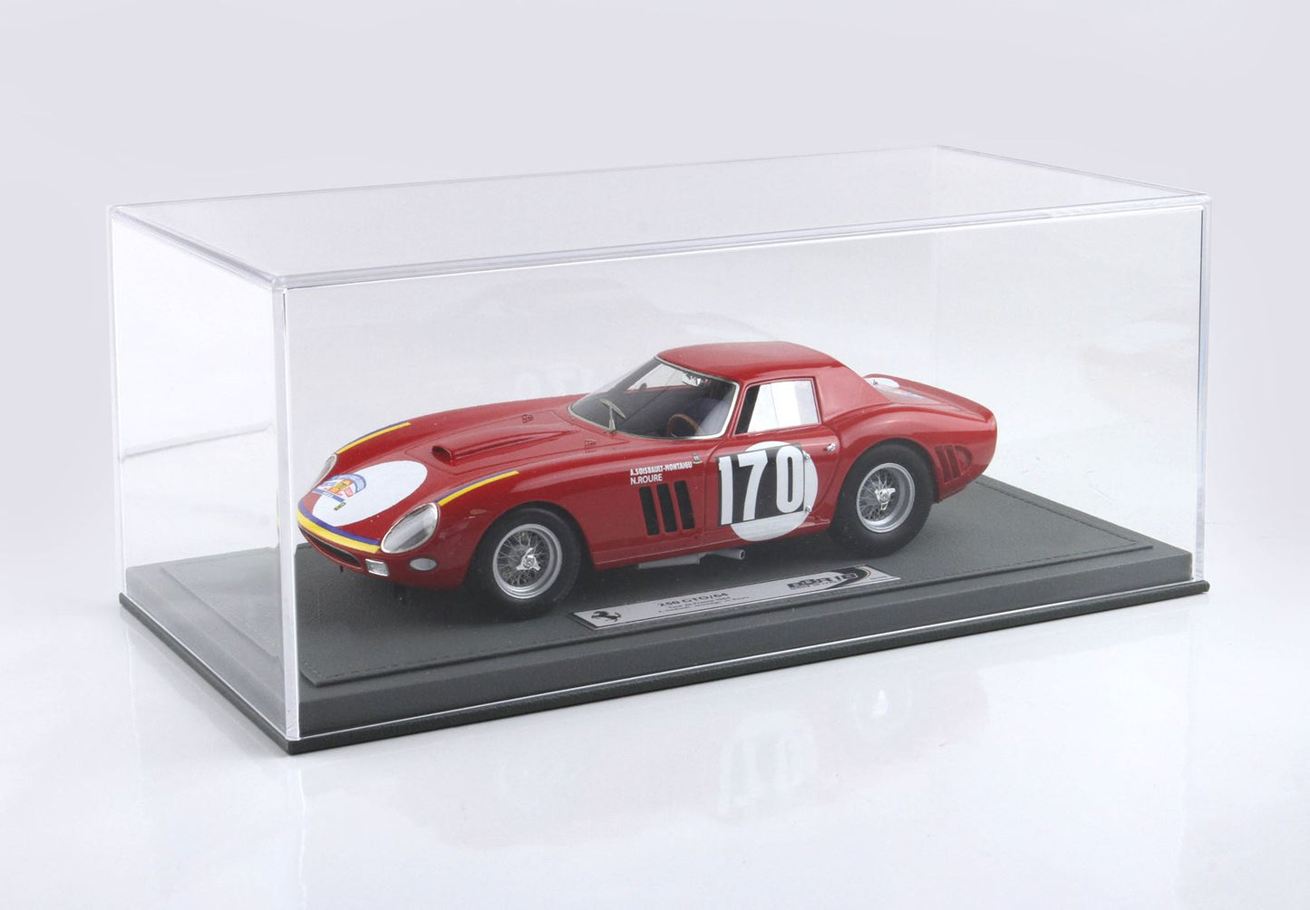 BBR-MODELS - 1/18Ferrari 250 GTO Tour De France 1964 Car N. 170 A. Soisbault . Montaigu - N. Roure  con Vetrinetta