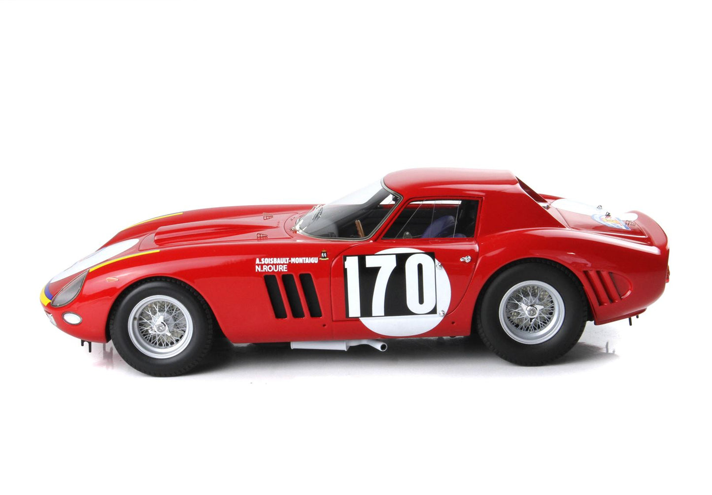 BBR-MODELS - 1/18Ferrari 250 GTO Tour De France 1964 Car N. 170 A. Soisbault . Montaigu - N. Roure  con Vetrinetta