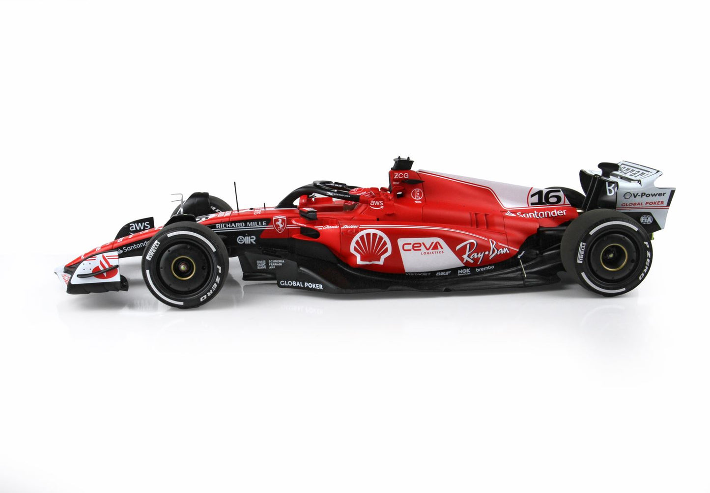 BBR-MODELS - 1/18 - FERRARI - F1 SF-23 TEAM SCUDERIA FERRARI N 16 2nd LAS VEGAS USA GP 2023 CHARLES LECLERC - RED WHITE BLACK