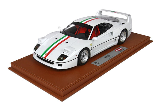 BBRModels - Ferrari F40 Bianco Metallizzato Livrea Italia BBR-Kyosho  con vetrinetta