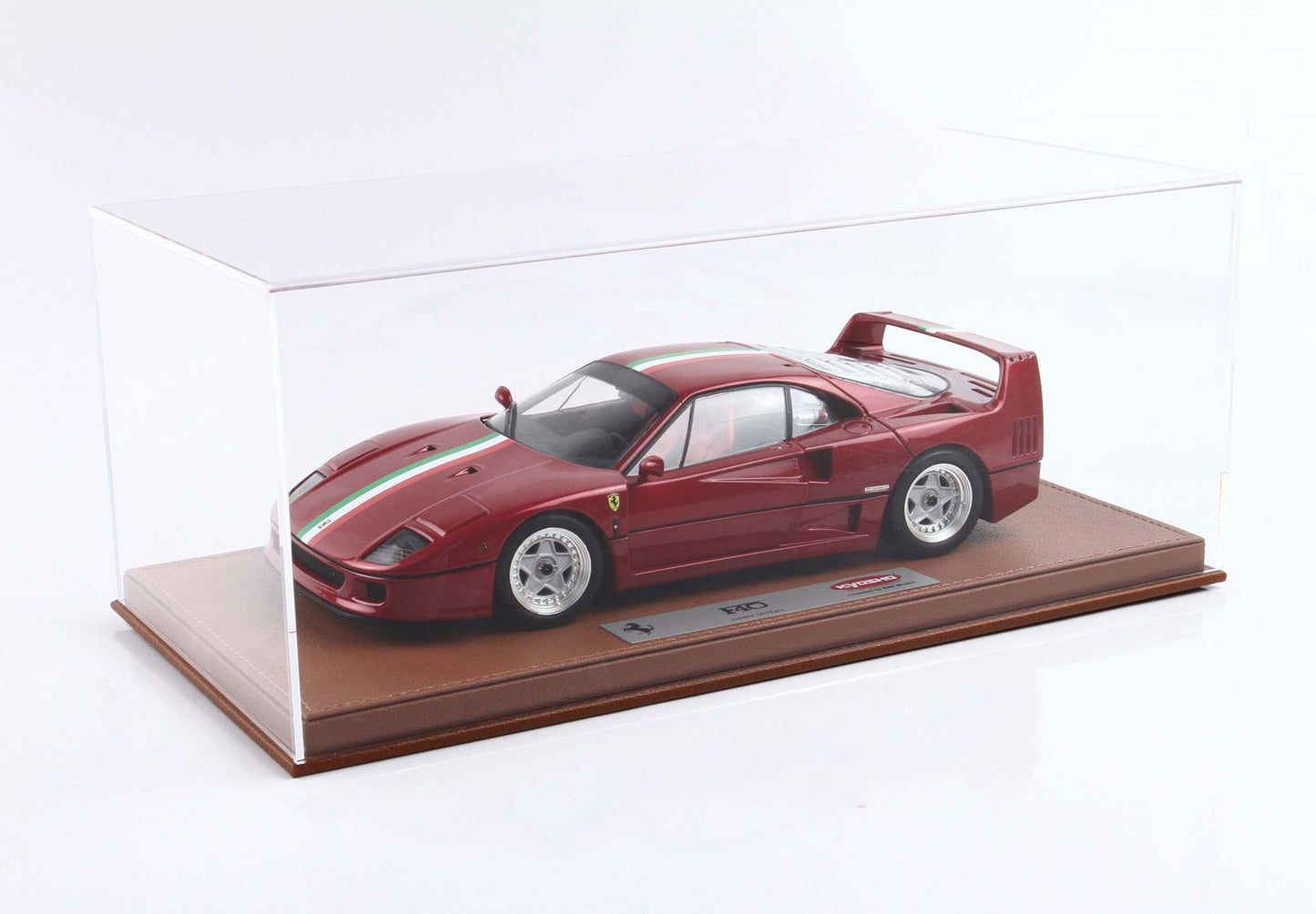 BBRModels - Ferrari F40 Rosso Metallizzato BBR-Kyosho livrea Tricolore con vetrinetta