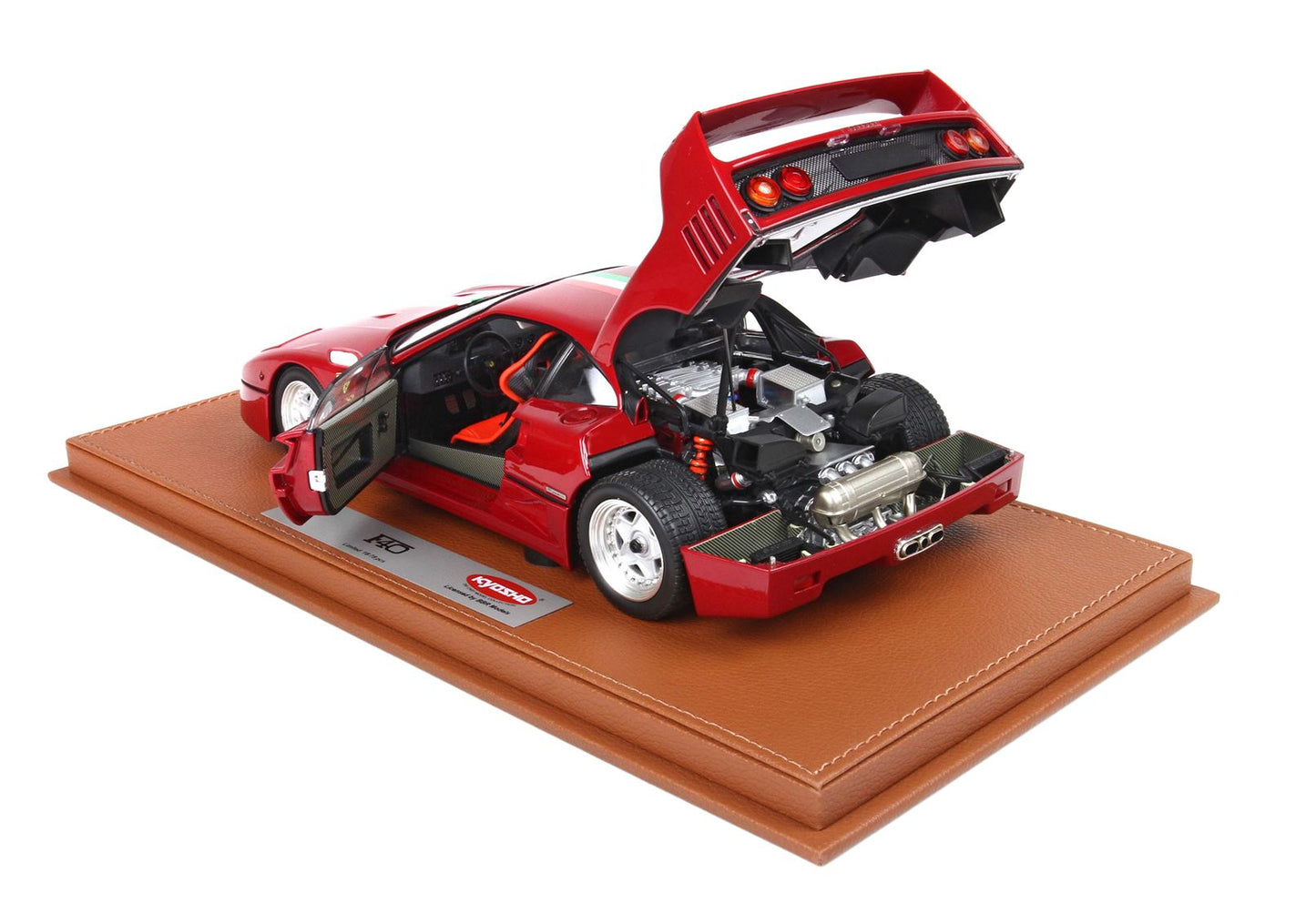 BBRModels - Ferrari F40 Rosso Metallizzato BBR-Kyosho livrea Tricolore con vetrinetta