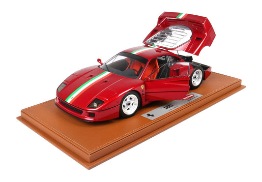 BBRModels - Ferrari F40 Rosso Metallizzato BBR-Kyosho livrea Tricolore con vetrinetta