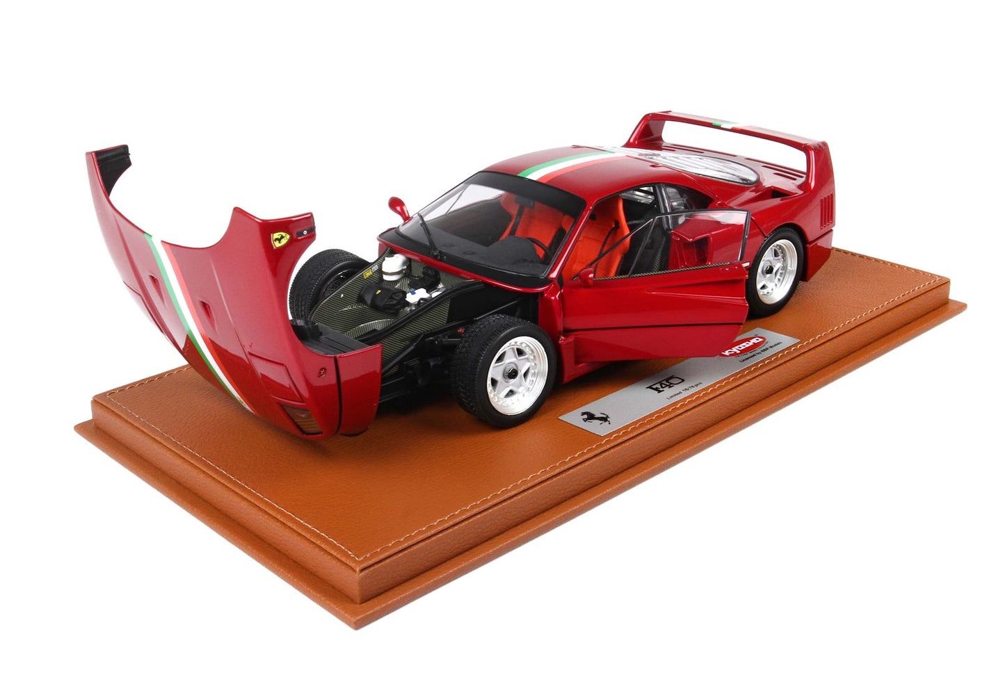 BBRModels - Ferrari F40 Rosso Metallizzato BBR-Kyosho livrea Tricolore con vetrinetta