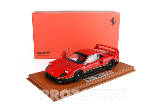 BBR-MODELS  - Ferrari F40 Rosso-nero striscia oro BBR-Kyosho