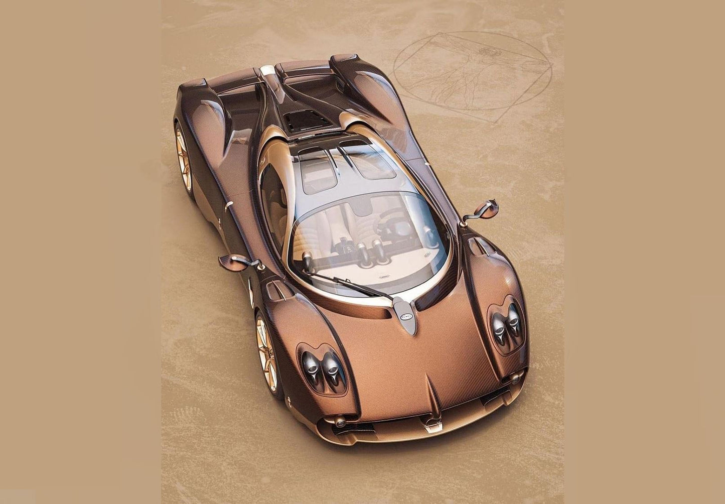 BBRModels - Pagani Utopia Bronzo metallizzato con Vetrinetta