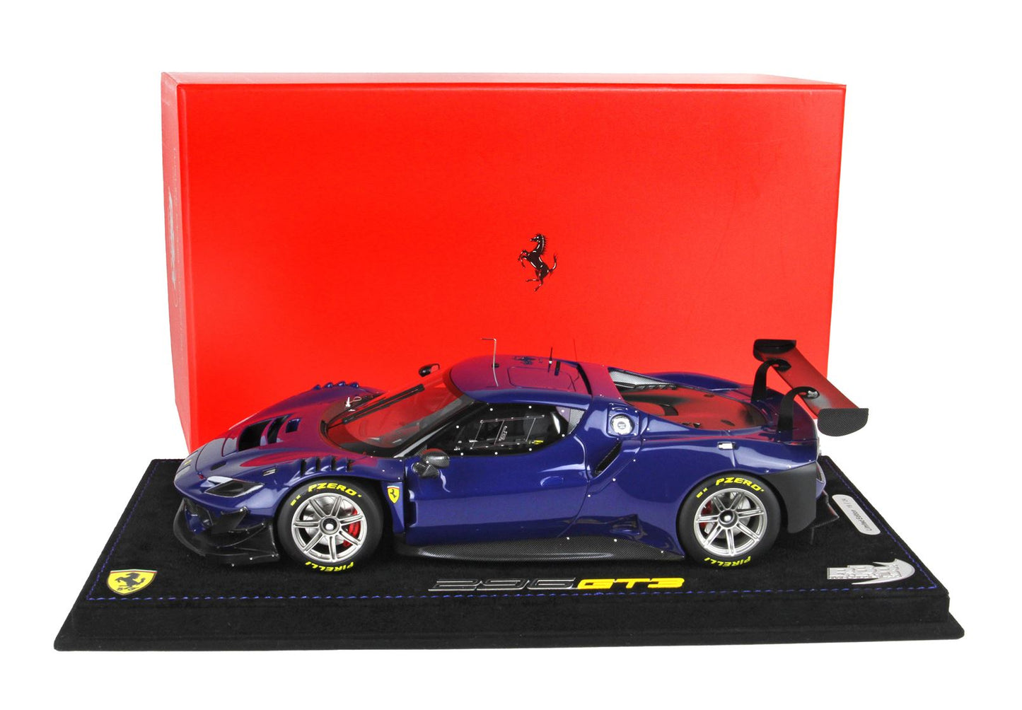 BBR-MODELS - 1/18 Ferrari 296 GT3 2022 Blu Elettrico  con Vetrinetta