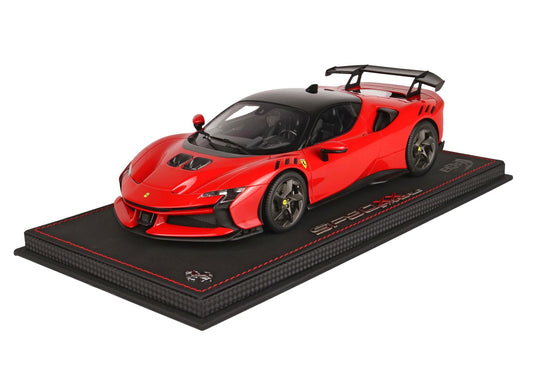 BBRModels - Ferrari SF90 XX Stradale Rosso Corsa 322 E Nero con vetrinetta