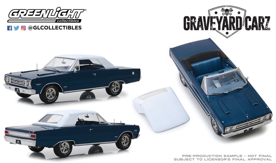 Greenlight 1967 Plymouth Belvedere GTX Convertible - 1967 Plymouth Belvedere GTX Convertible 1/18