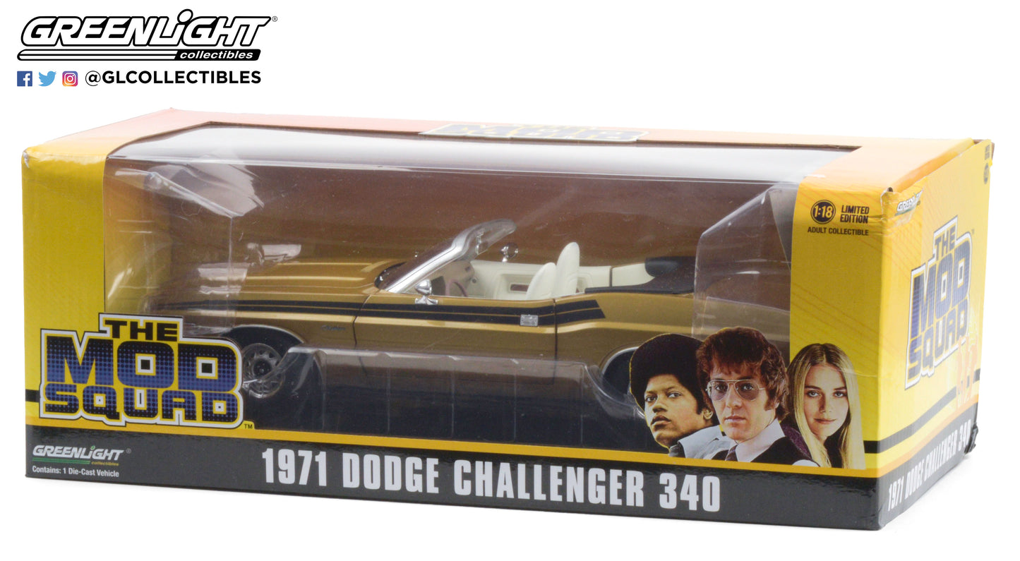 Greenlight 1971 Dodge Challenger 340 Convertible - The Mod Squad 1/18