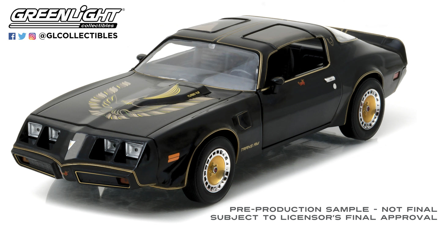 Greenlight 1980 Pontiac Firebird Trans Am Turbo 4.9L - Starlight Black con Golden Eagle Hood 1/24